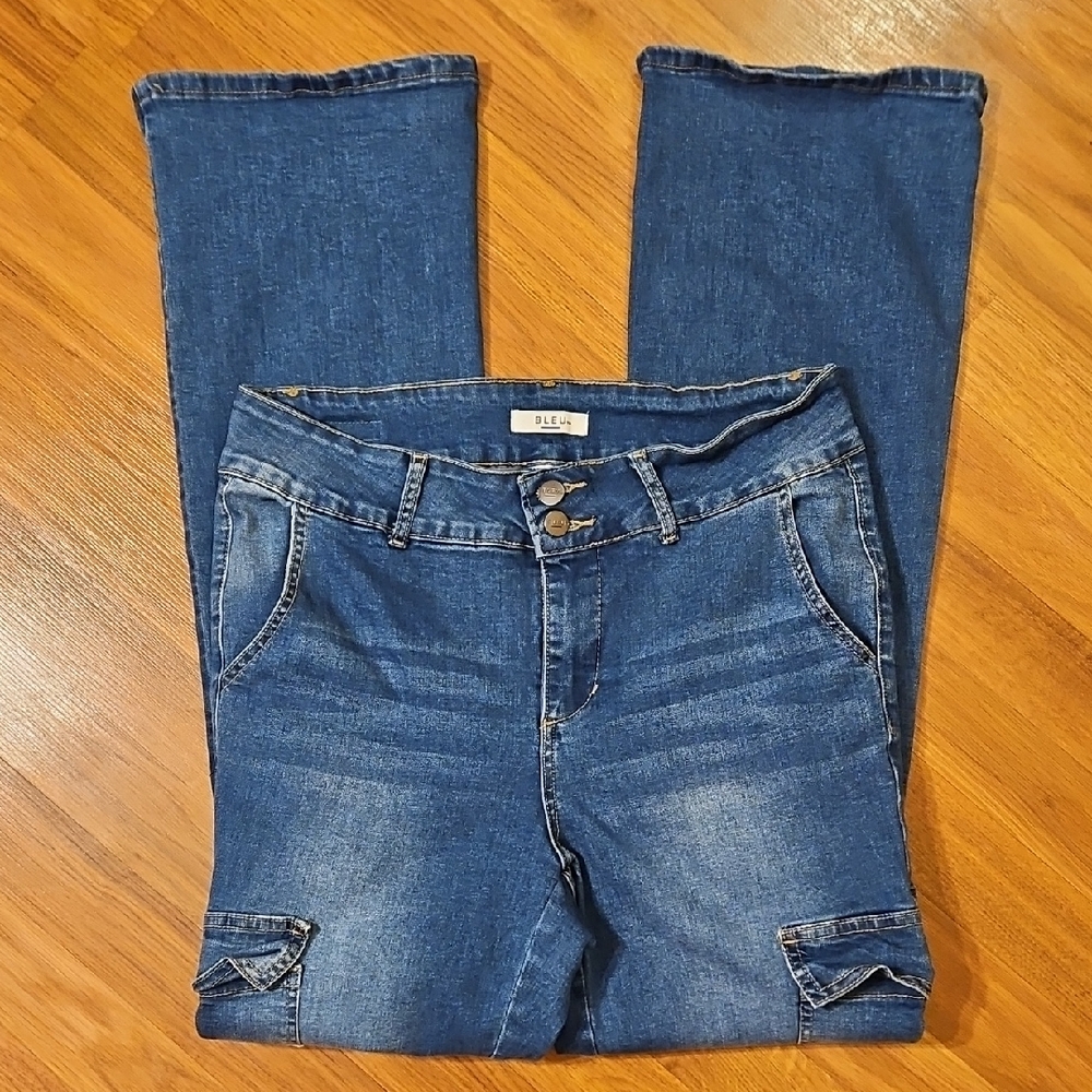 BLEU Flare Cargo Style Jeans Size 10